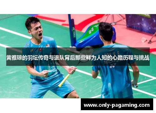 黄雅琼的羽坛传奇与退队背后那些鲜为人知的心路历程与挑战